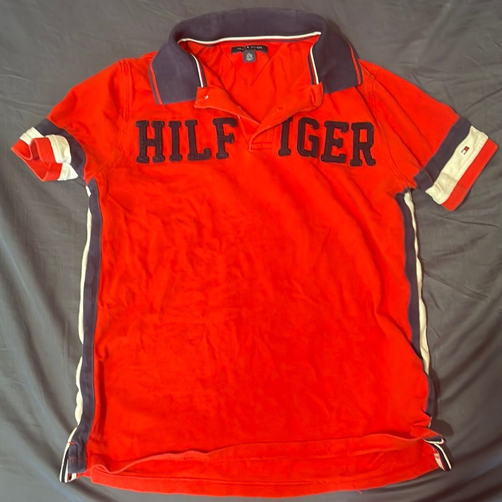 Tommy Hilfiger Red Polo shirt. Youth XL, sz 16-18.